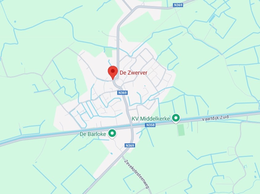 De locatie van De Zwerver, waar het concert plaatsvindt.